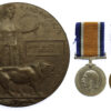 WW1 British War Medal, Victory Medal and Memorial Plaque - Pte. J.M. Archer, 22nd (Tyneside Scottish) Bn. Northumberland Fusiliers - K.I.A. 9/4/17