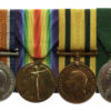 WW1 British War Medal, Victory Medal, T.F.W.M. and T.F.E.M. Medal Group of Four - W.O.2. W. Grey, Royal Artillery