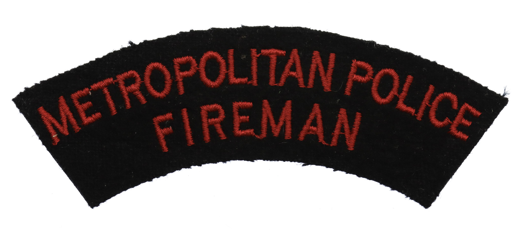 Metropolitan Police Fireman Cloth Shoulder Title