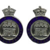 Pair of Monmouthshire Constabulary Enamelled Collar/Epaulette Badges