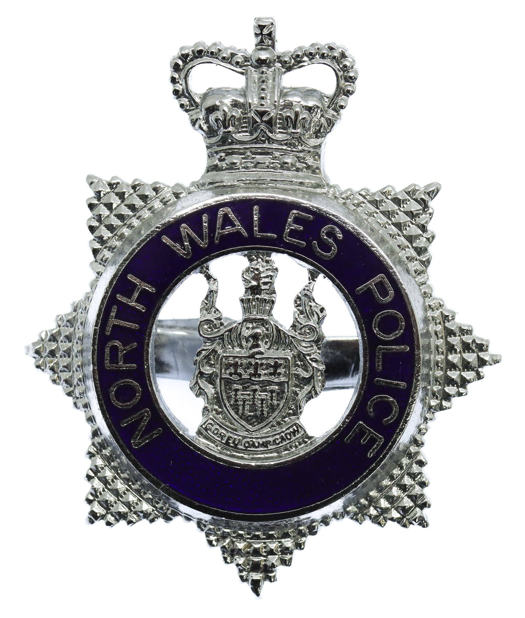 North Wales Police Senior Officer's Enamelled Cap Badge - Queen's Crown