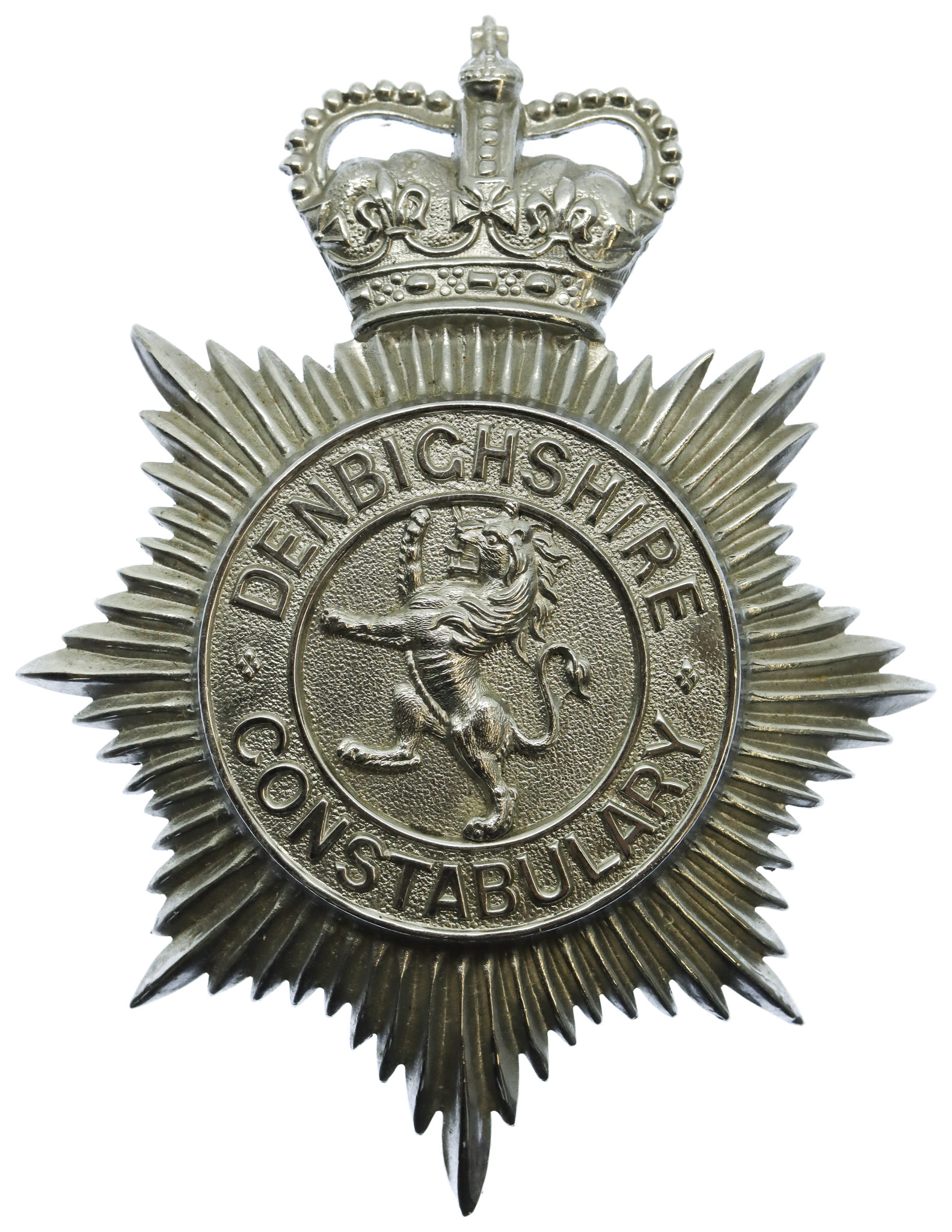Denbighshire Constabulary Helmet Plate- Queen's Crown