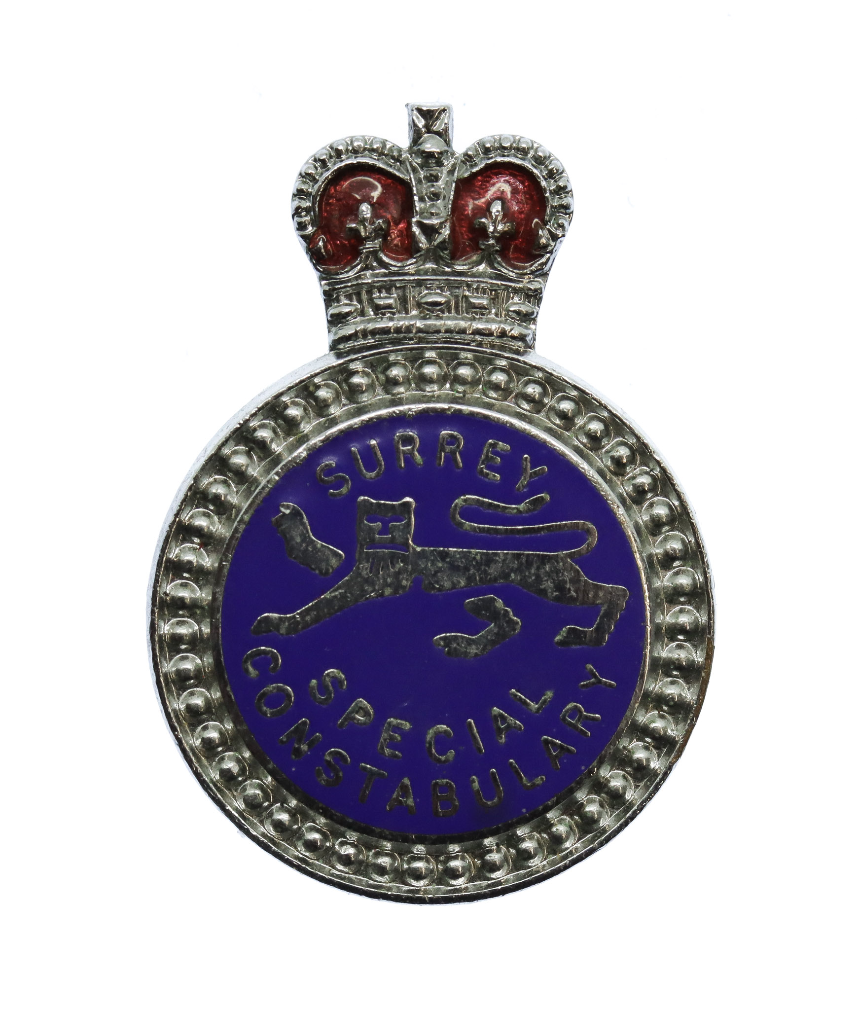 Surrey Special Constabulary Enamelled Lapel Badge - Queen's Crown