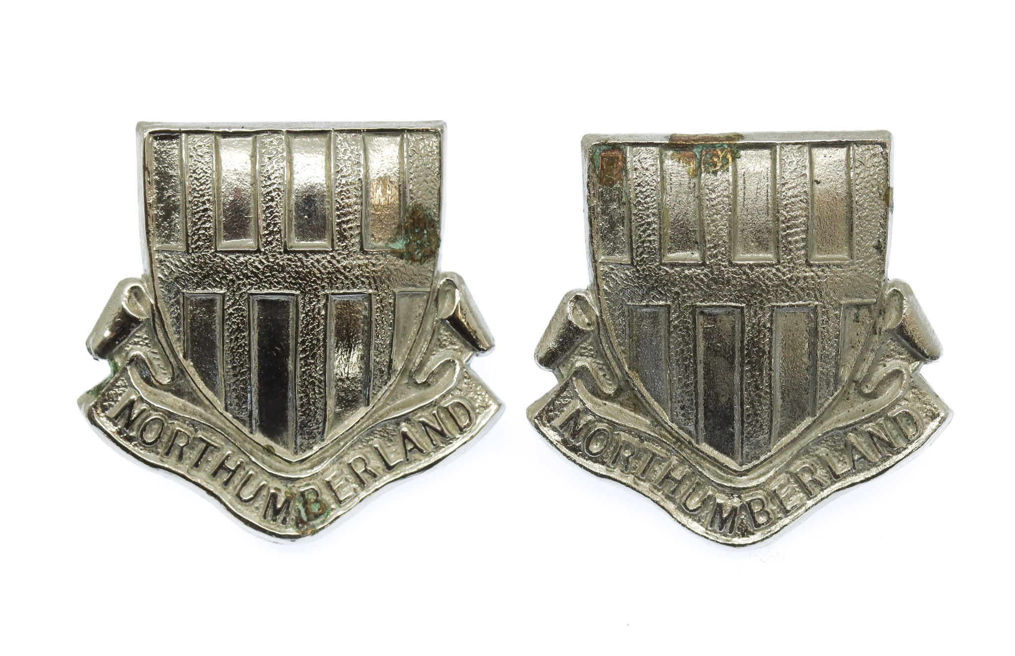 Pair of Northumberland Constabulary Collar Badges