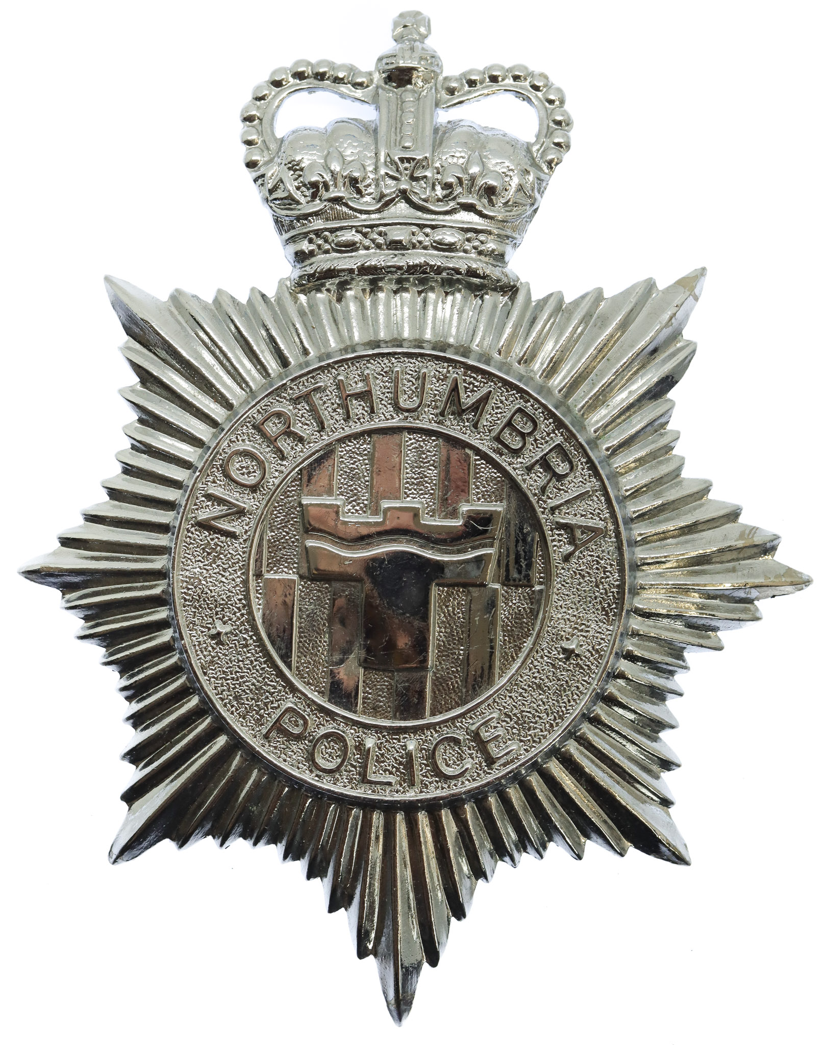 Northumbria Police Helmet Plate - Queen's Crown
