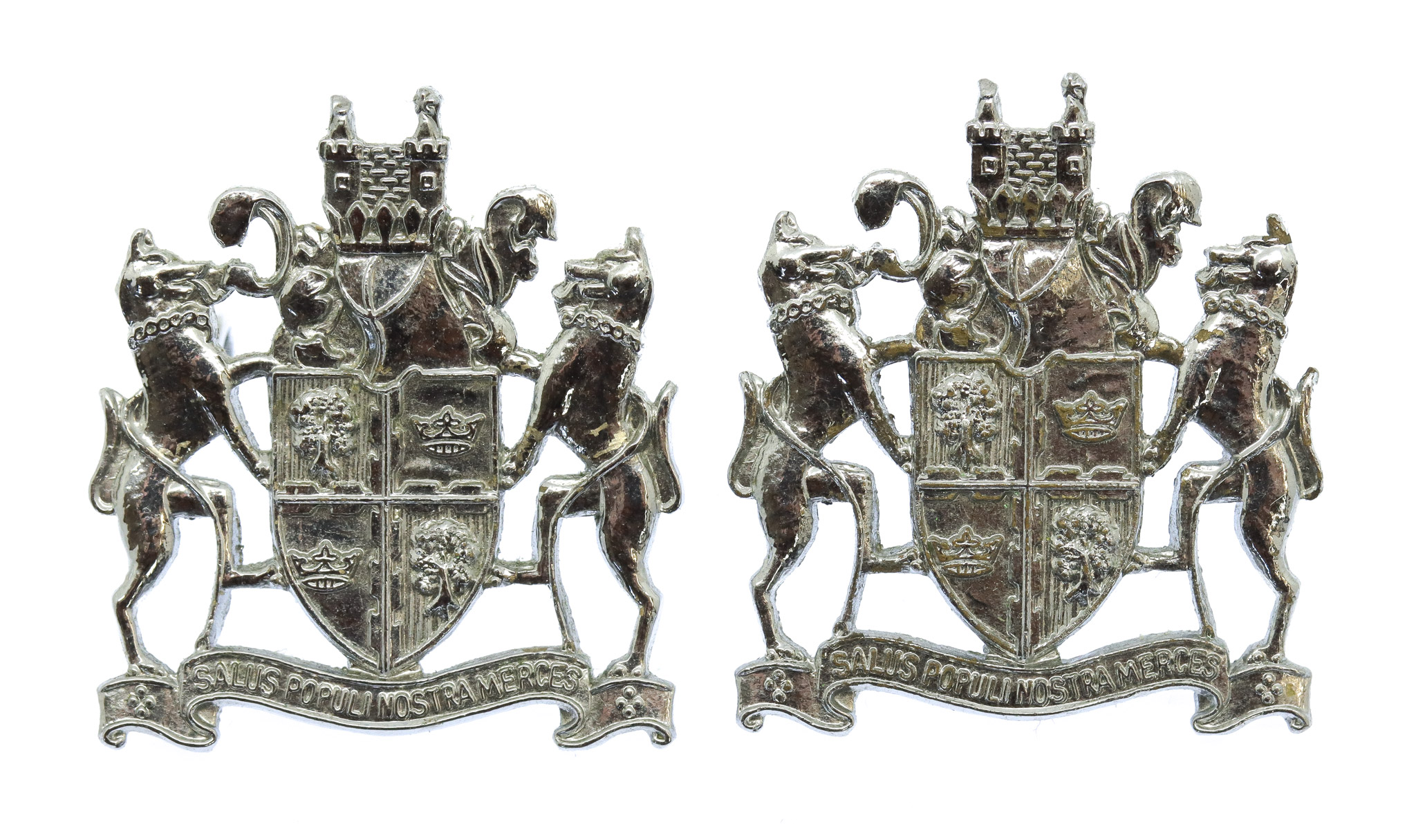 Pair of Nottinghamshire Combined Constabulary Collar Badges
