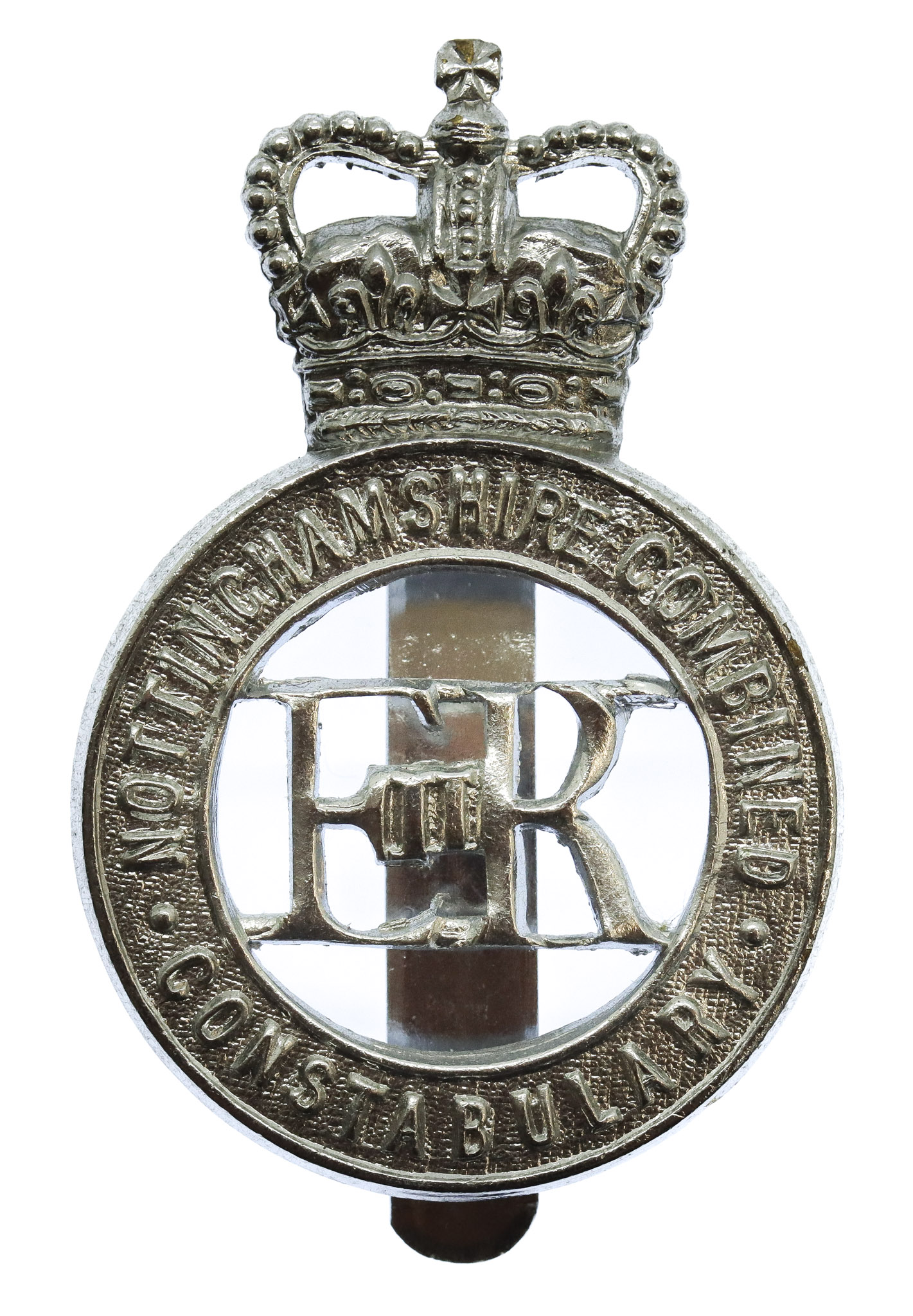 Nottinghamshire Combined Constabulary Cap Badge - Queen's Crown