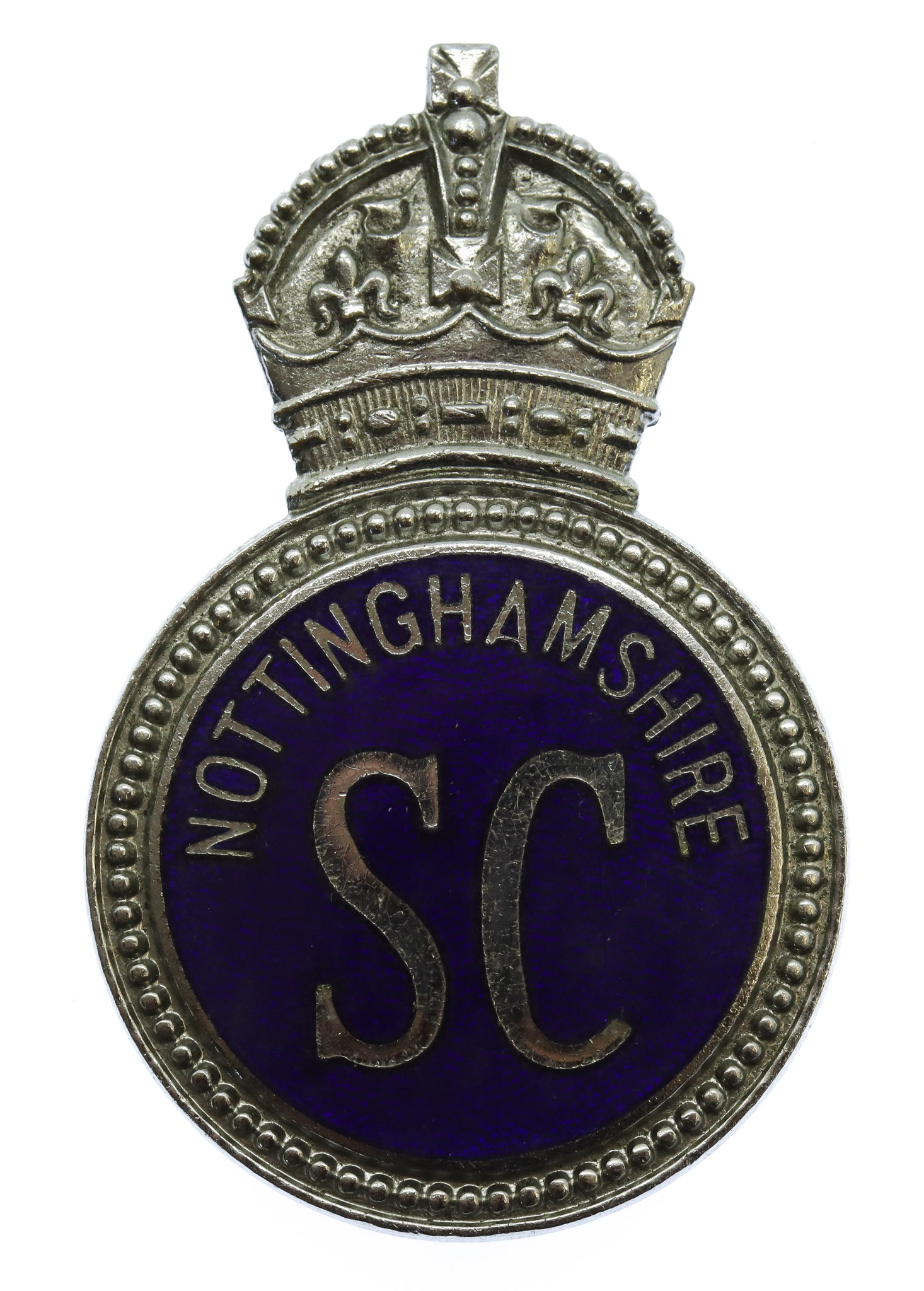 Nottinghamshire Special Constabulary Enamelled Cap Badge - King's Crown