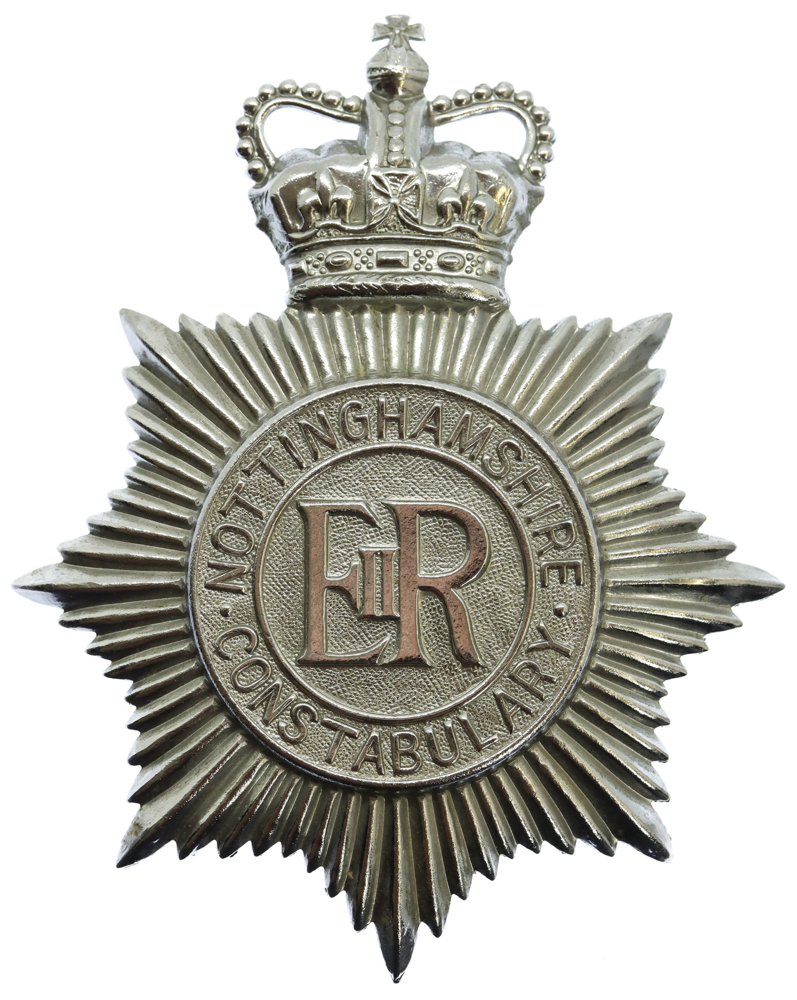 Nottinghamshire Constabulary Helmet Plate - Queen's Crown