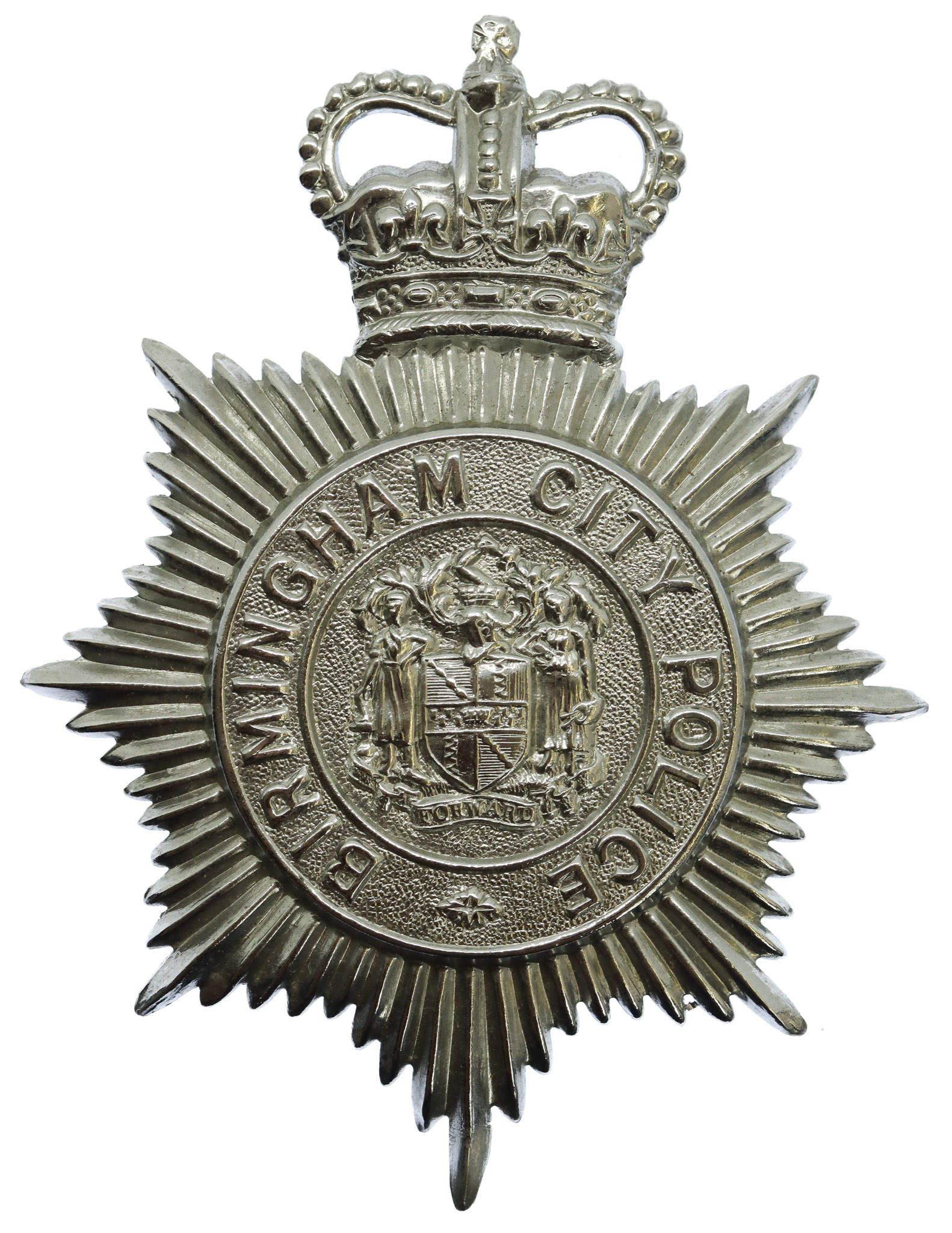 Birmingham City Police Helmet Plate - Queen's Crown