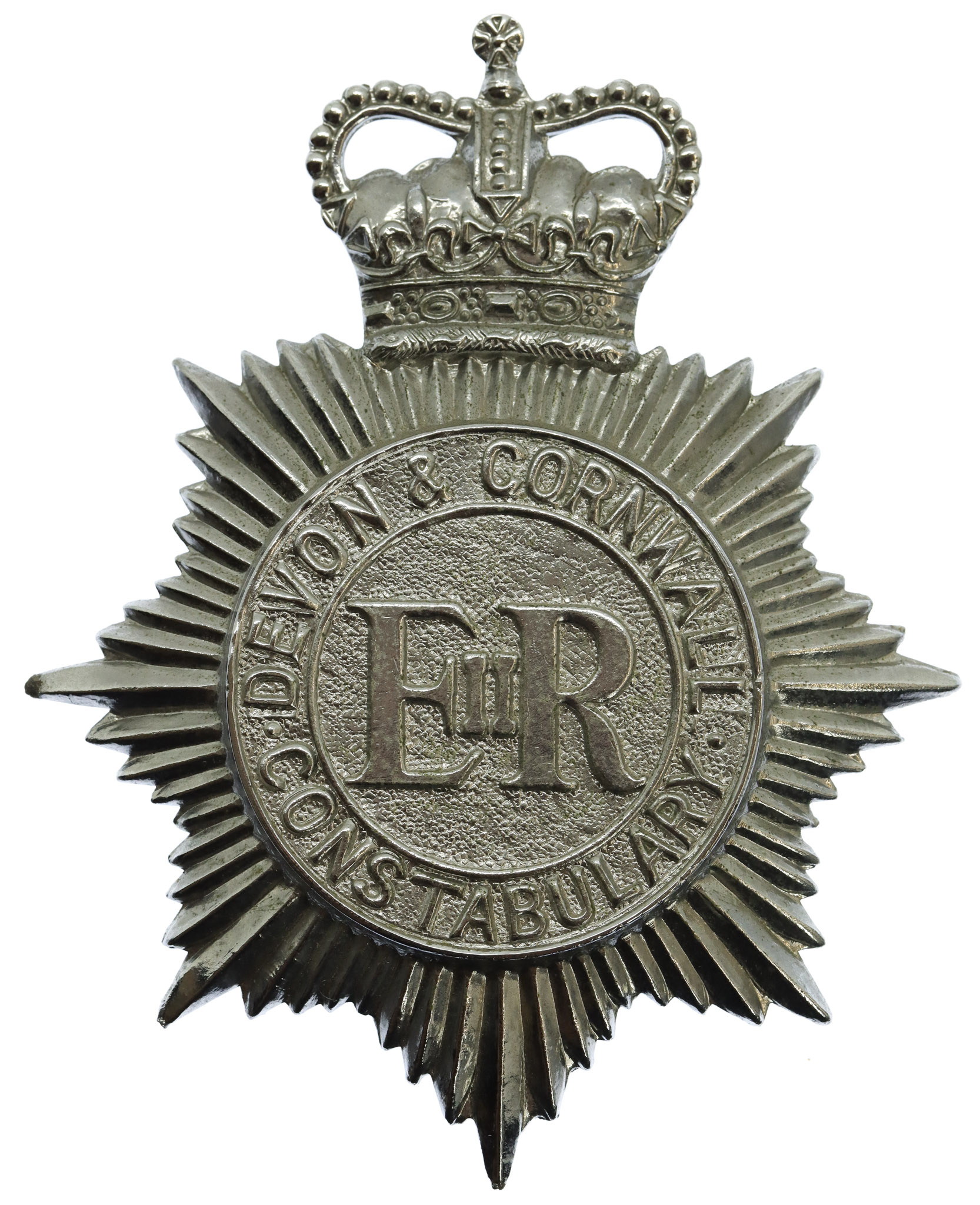 Devon & Cornwall Constabulary Helmet Plate - Queen's Crown