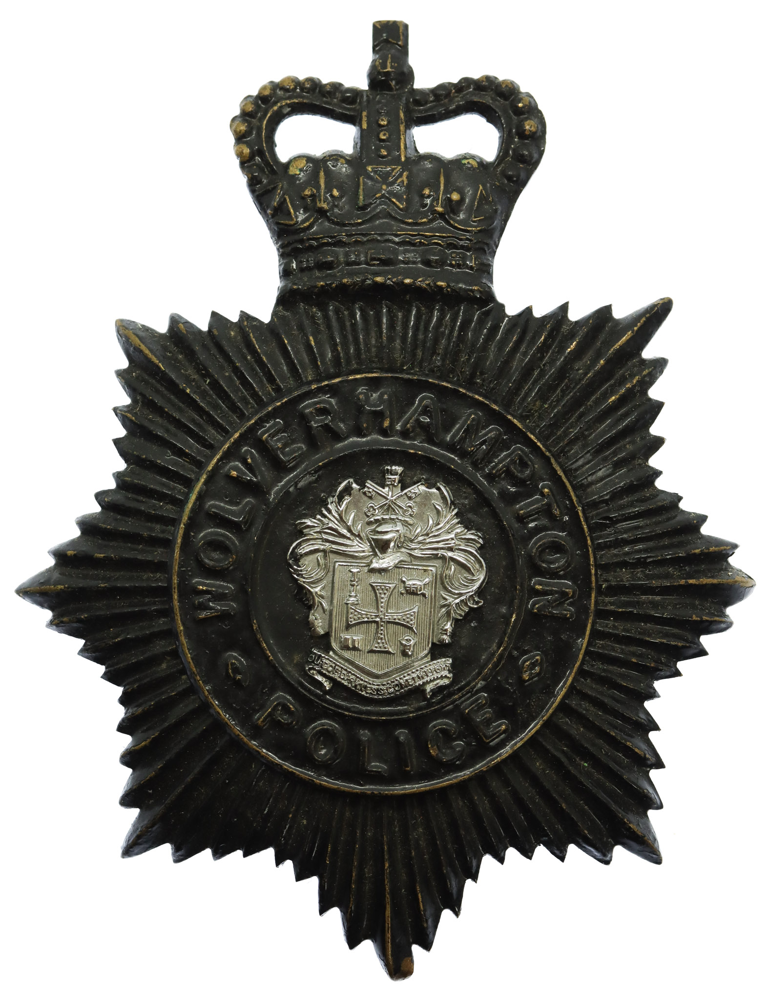 Wolverhampton Police Night Helmet Plate - Queen's Crown