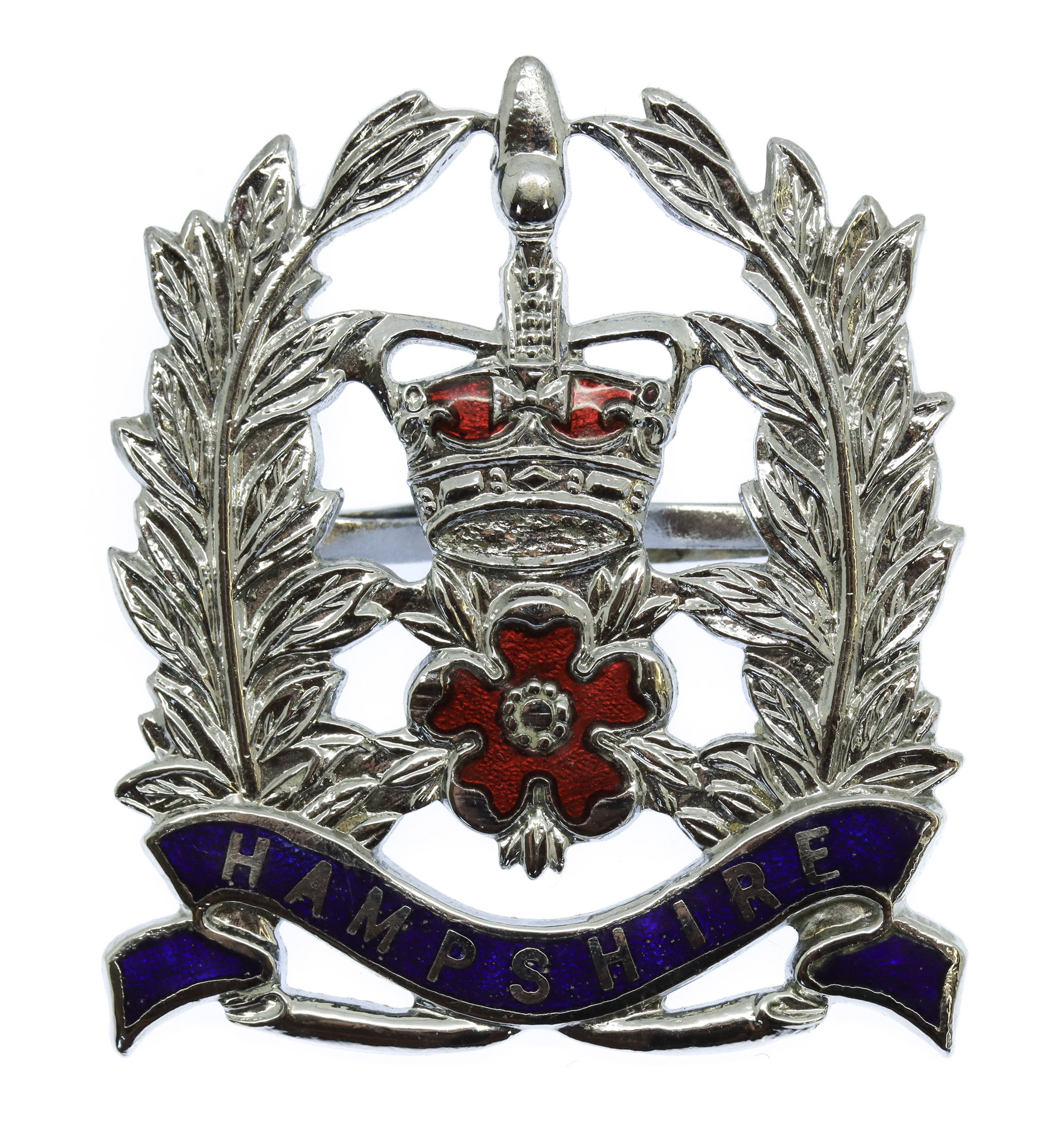 Hampshire Constabulary Sergeants Enamelled Cap Badge - Queen's Crown
