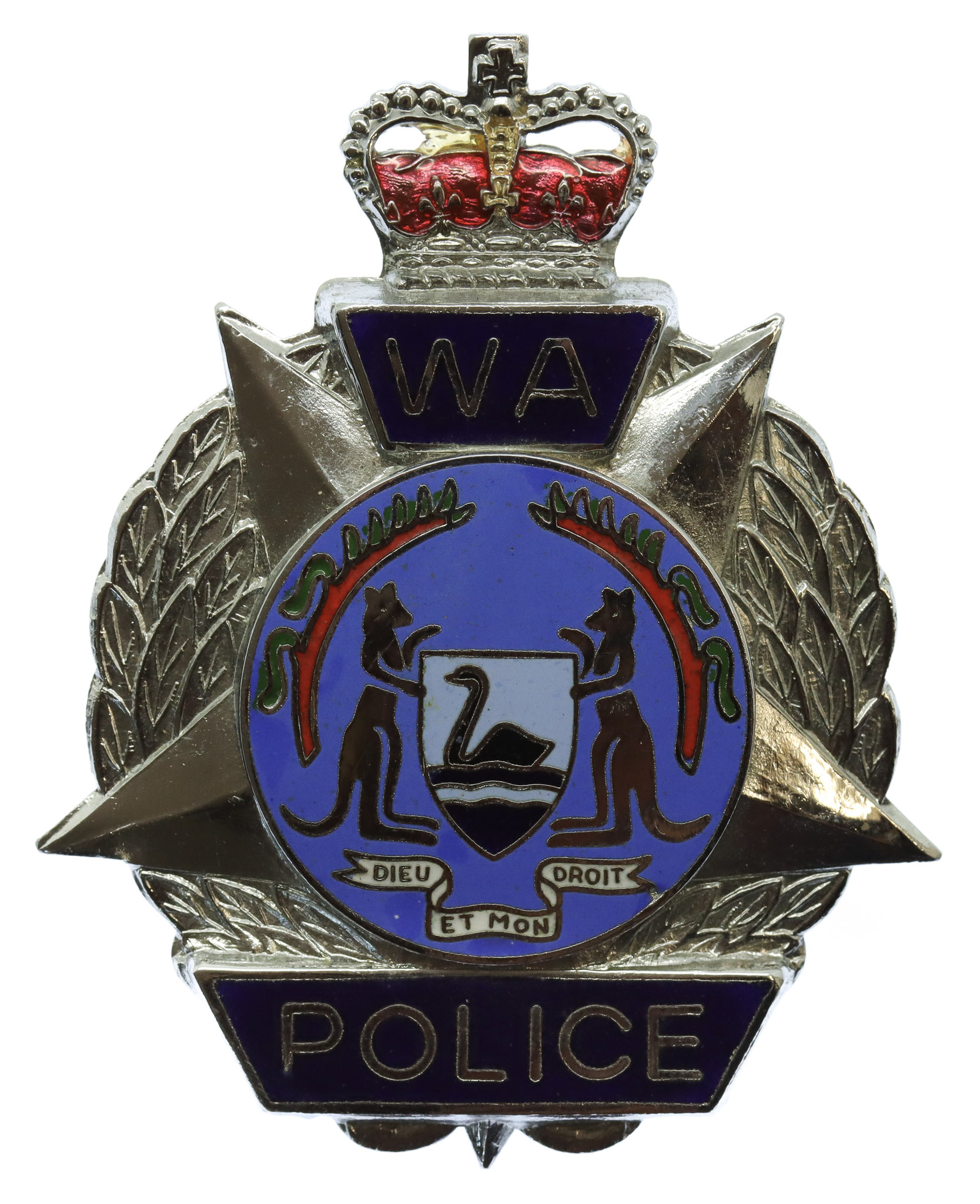 Western Australia Police Enamelled Hat Badge - Queen's Crown