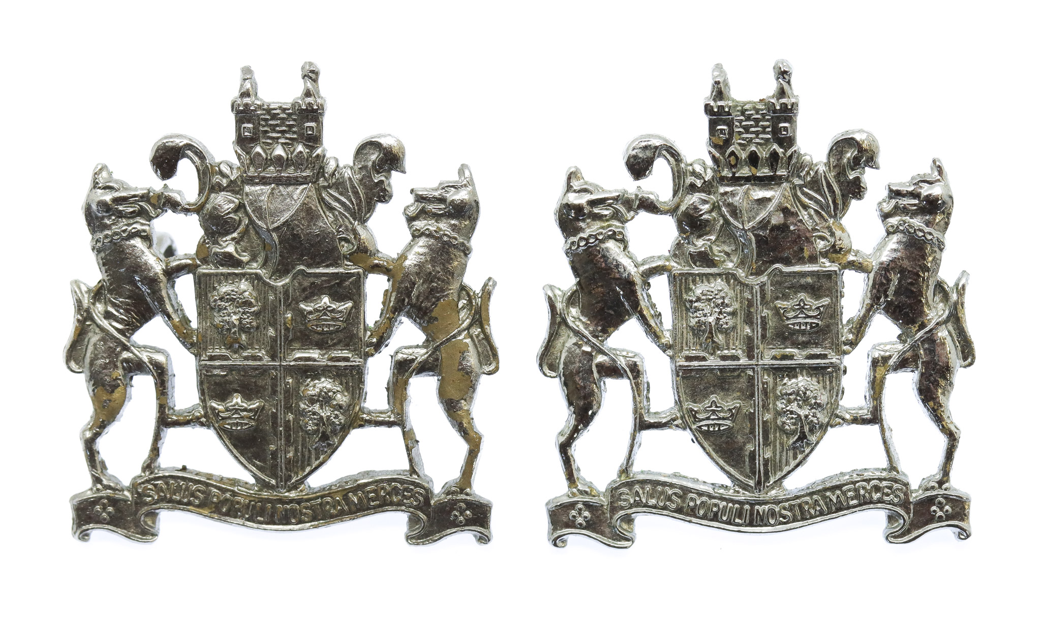 Pair of Nottinghamshire Combined Constabulary Collar Badges