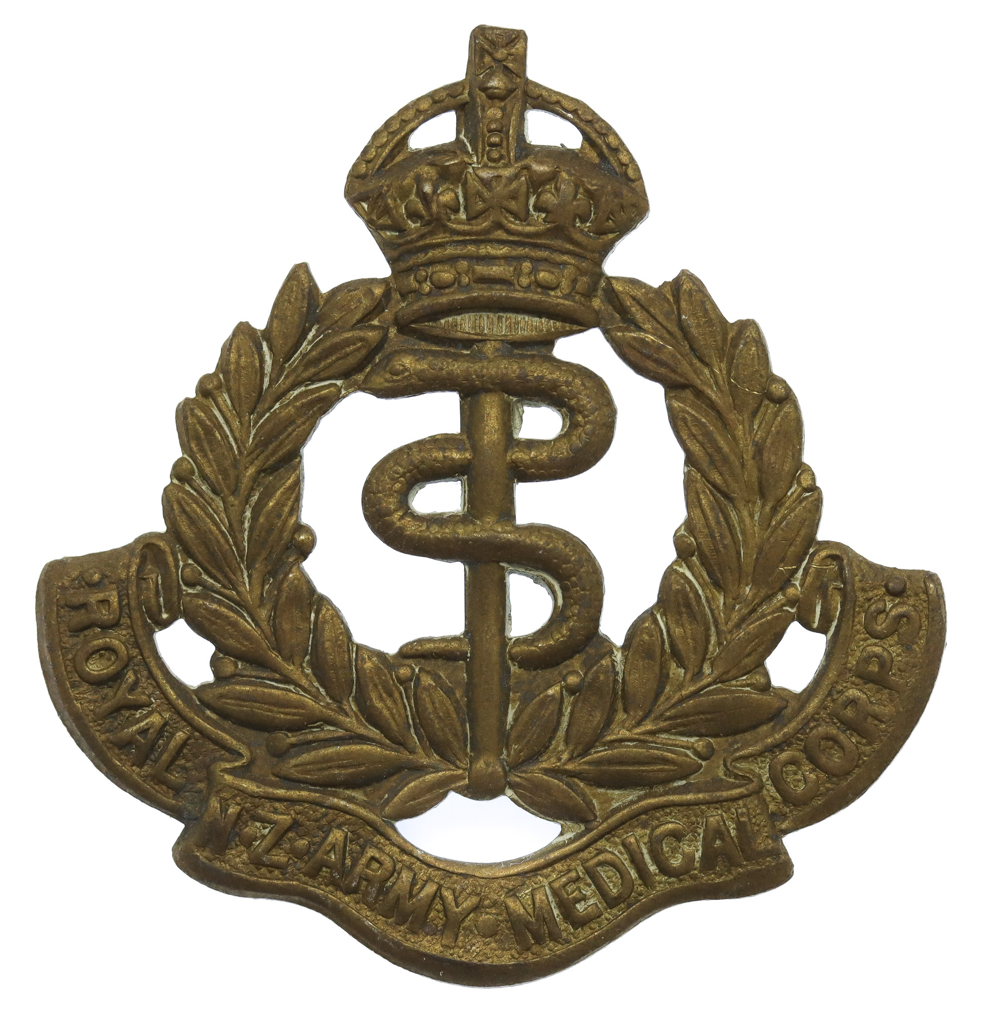 Royal New Zealand Army Medical Corps Cap Badge - King's Crown