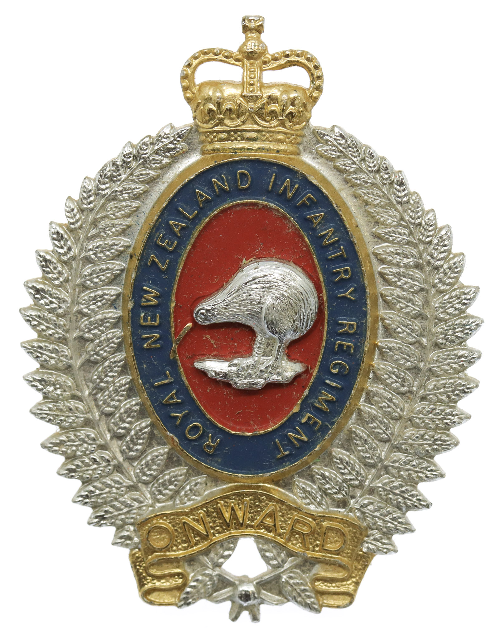 Royal New Zealand Infantry Regiment Anodised (Staybrite) Cap Badge 