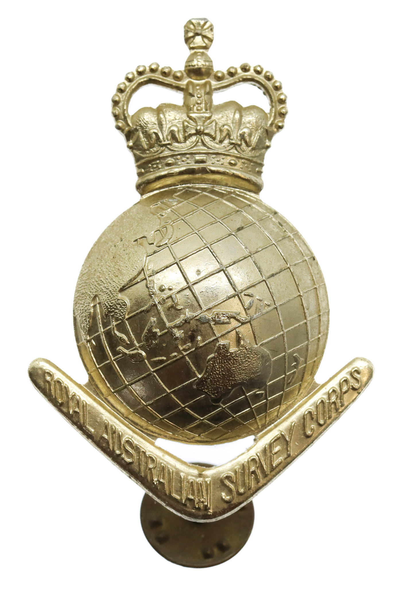 Royal Australian Army Survey Corps Anodised (Staybrite) Hat Badge