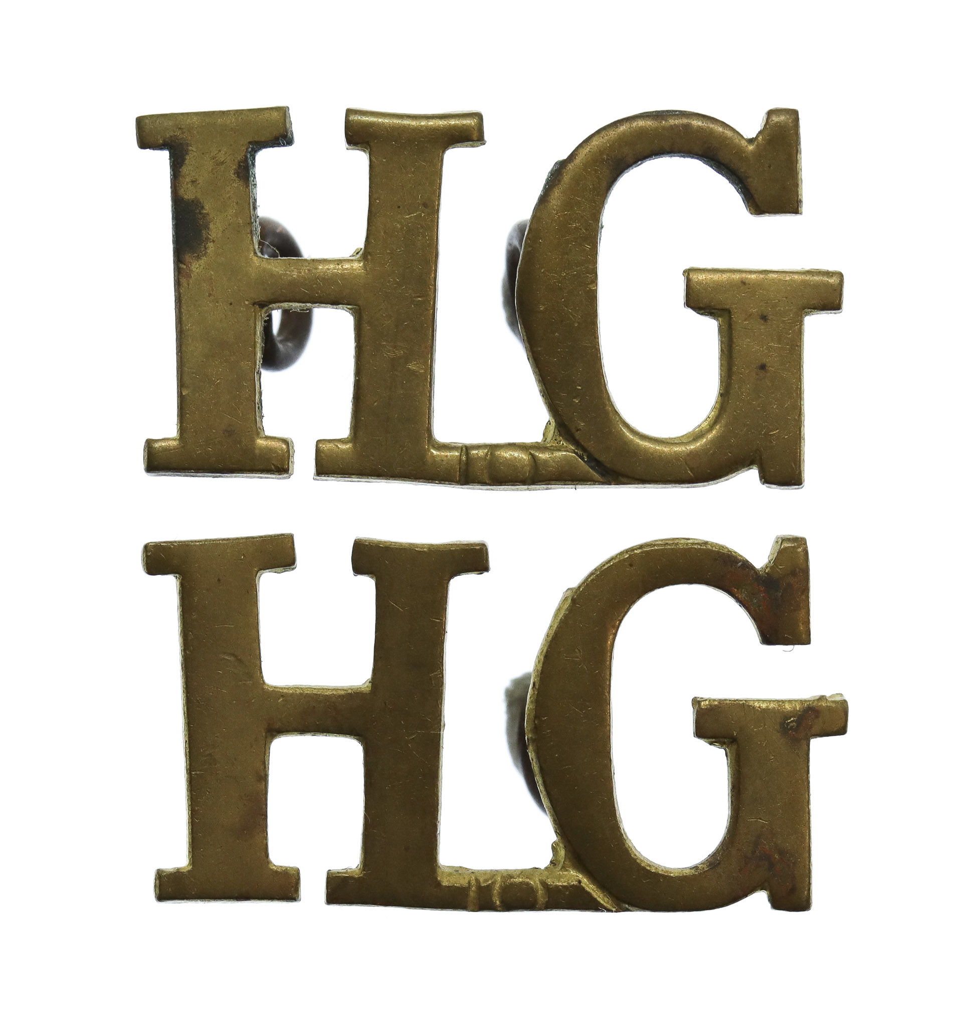 Pair of Home Guard (H.G.) Shoulder Titles
