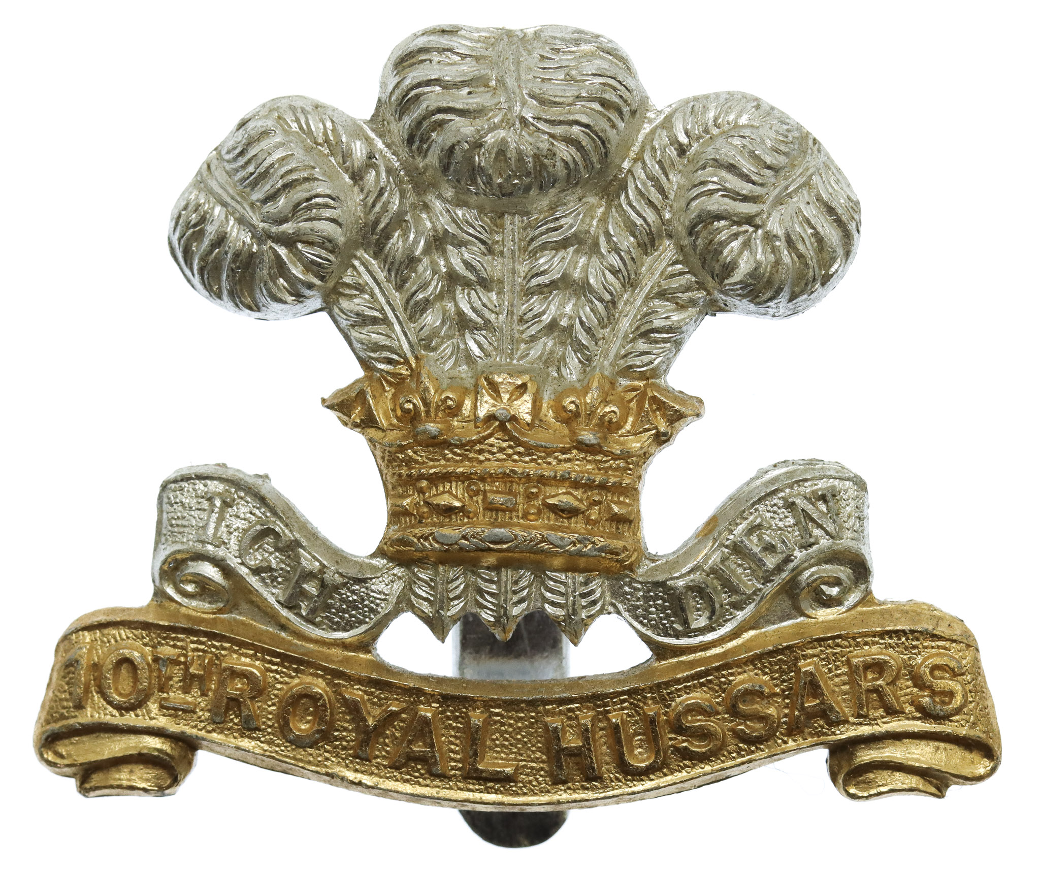 10th Royal Hussars Anodised (Staybrite) Cap Badge