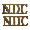 Pair of National Defence Company (N.D.C.) Shoulder Titles