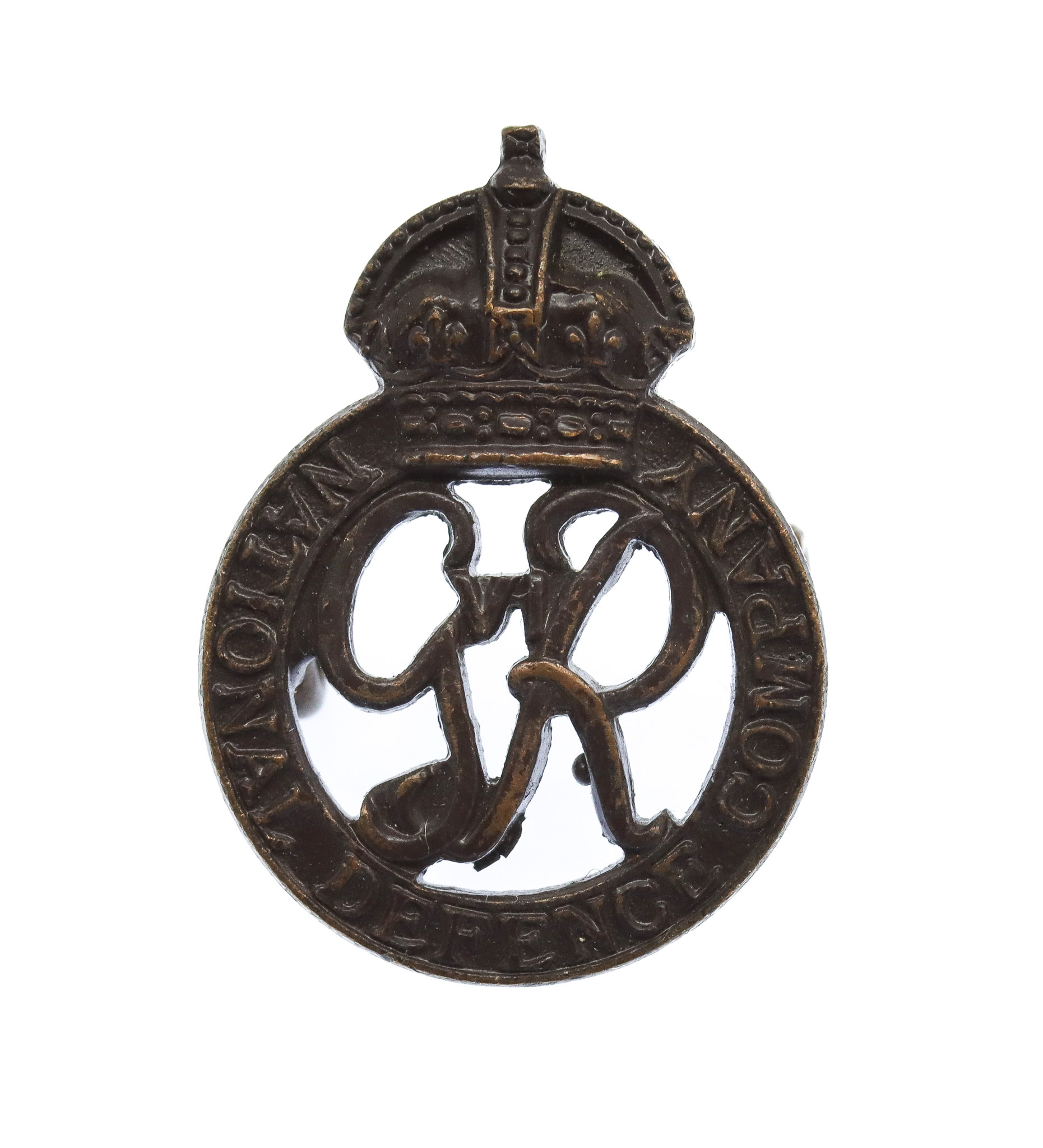 George VI National Defence Company Officer's Service Dress Collar Badge