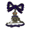 Royal Artillery Silver & Enamel Bow Suspension Sweetheart Brooch