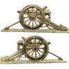 Pair of Royal Artillery Senior N.C.O.'s Anodised (Staybrite) Gun Arm Badges