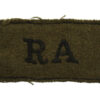 Royal Artillery (R.A.) WW2 Cloth Slip On Shoulder Title