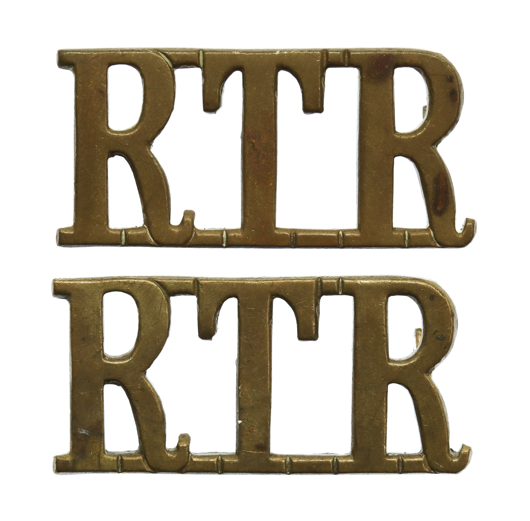 Pair of Royal Tank Regiment (R.T.R.) Shoulder Titles