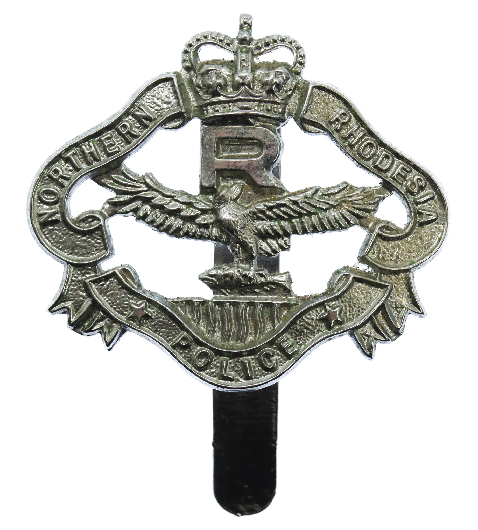 Northern Rhodesia Police Reserve Cap Badge - Queen's Crown