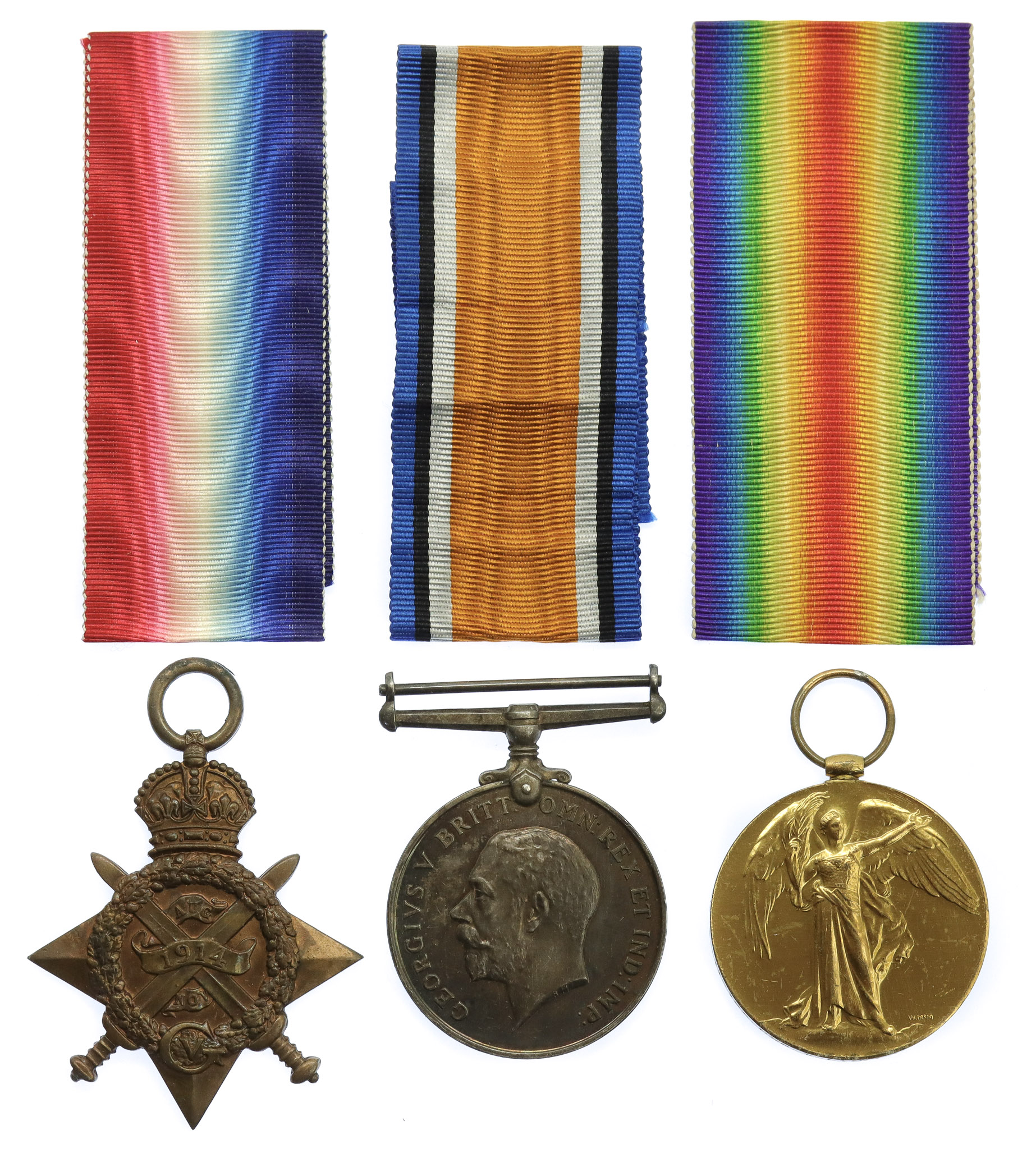 WW1 1914 Mons Star Medal Trio to an Overlooked Casualty - Dvr. W. Linley, Army Service Corps - Died 5/1/18