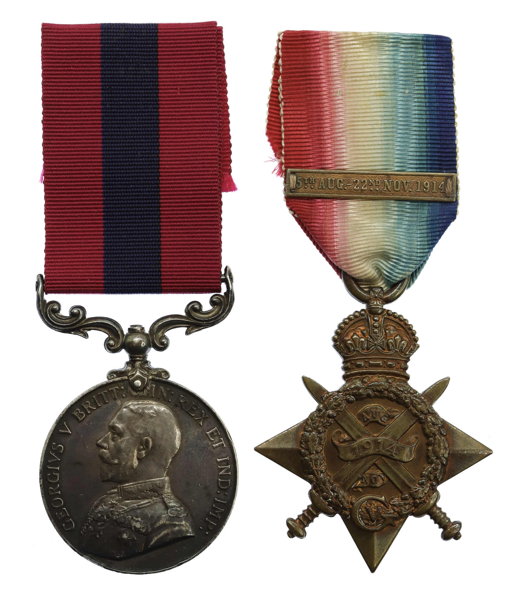 WW1 Distinguished Conduct Medal and 1914 Mons Star & Bar - Dvr. R.H.E. Jordon, Royal Artillery - Wounded