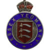 Essex Yeomanry Sterling Silver & Enamel Sweetheart Brooch - King's Crown