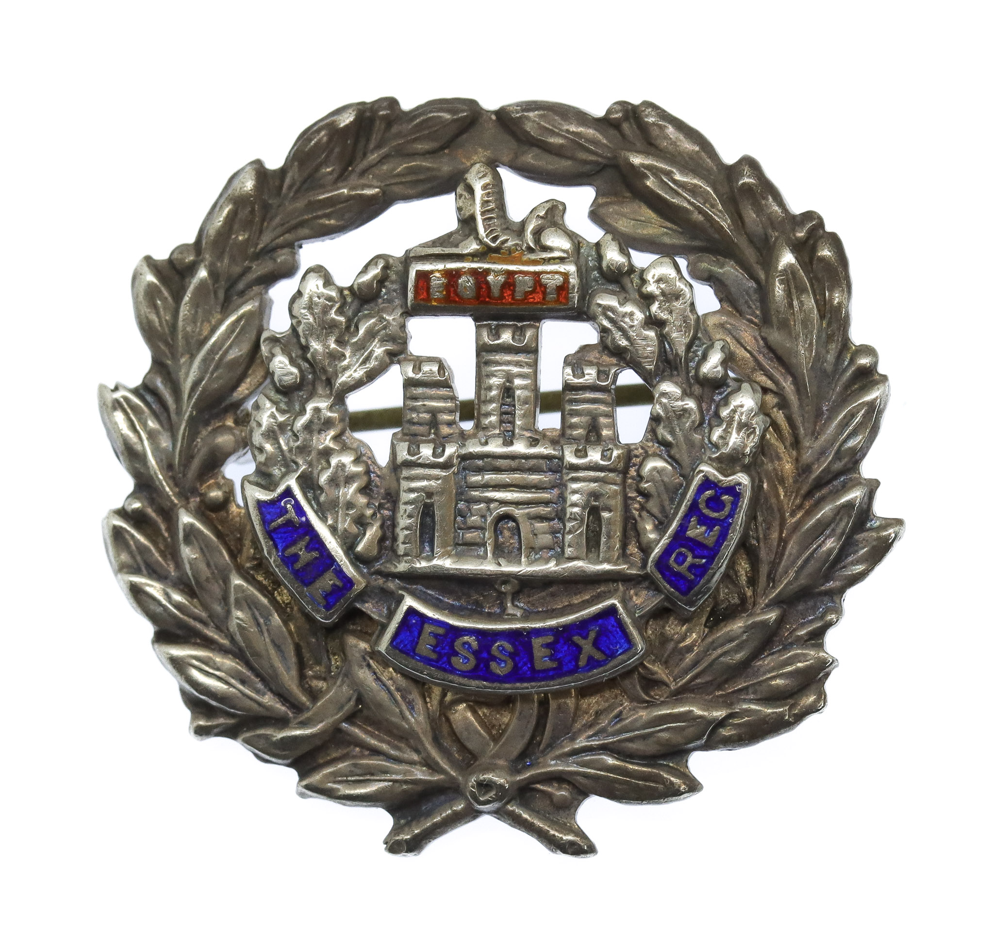 Essex Regiment Sterling Silver & Enamel Sweetheart Brooch