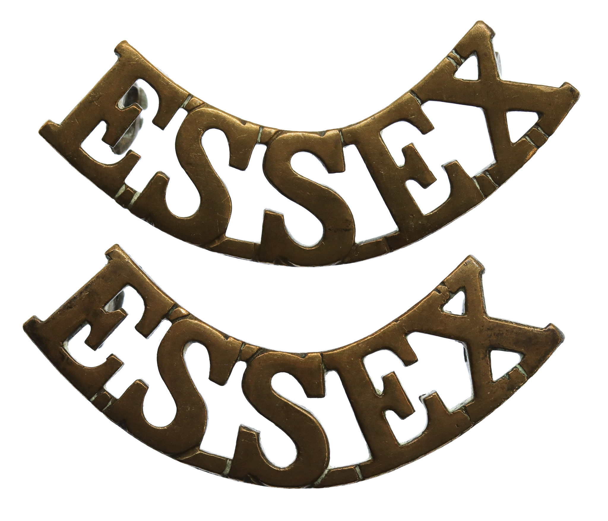 Pair of Essex Regiment (ESSEX) Shoulder Titles