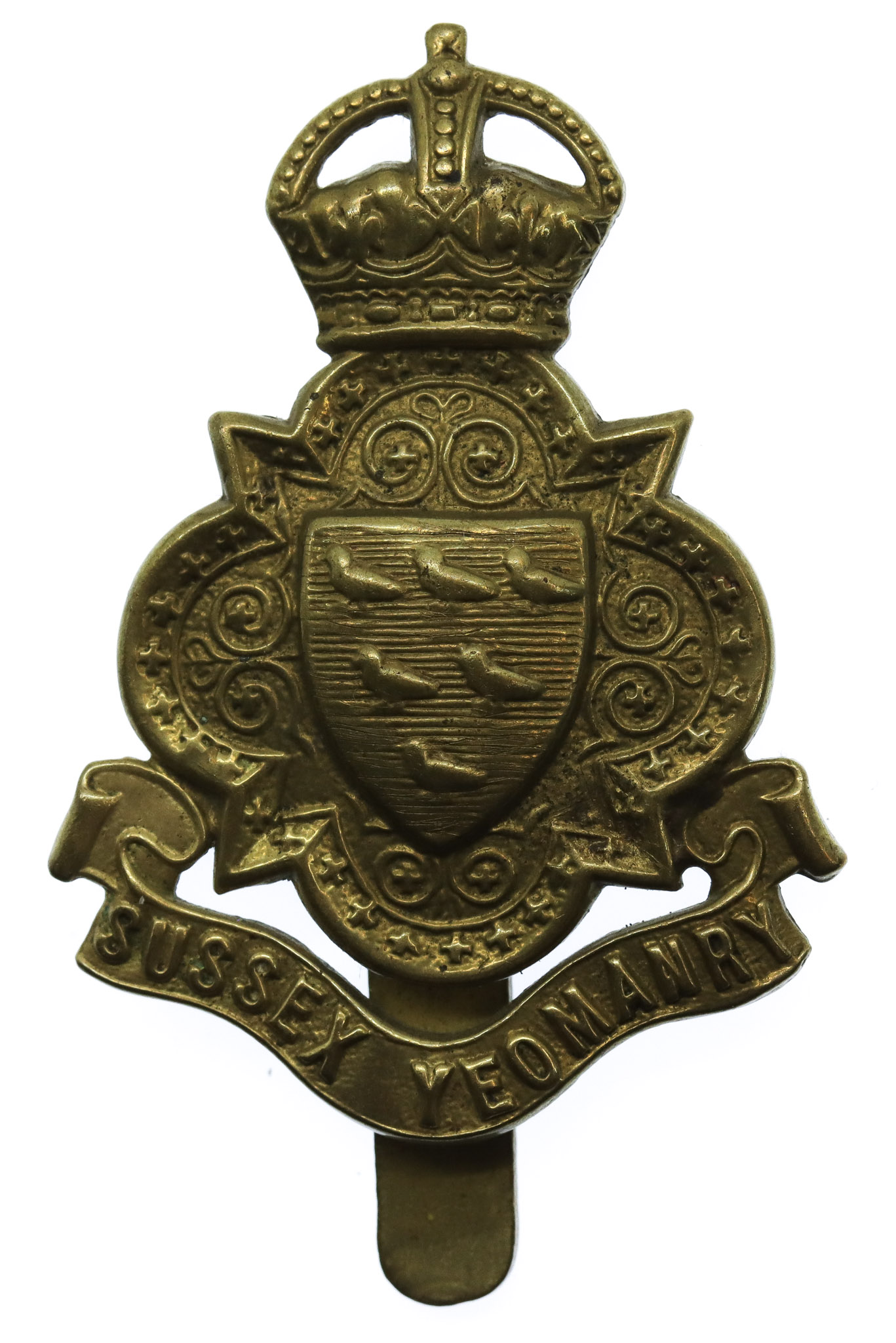 Sussex Yeomanry Cap Badge - King's Crown