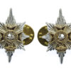 Pair of Worcestershire & Sherwood Foresters Anodised (Staybrite) Collar Badges