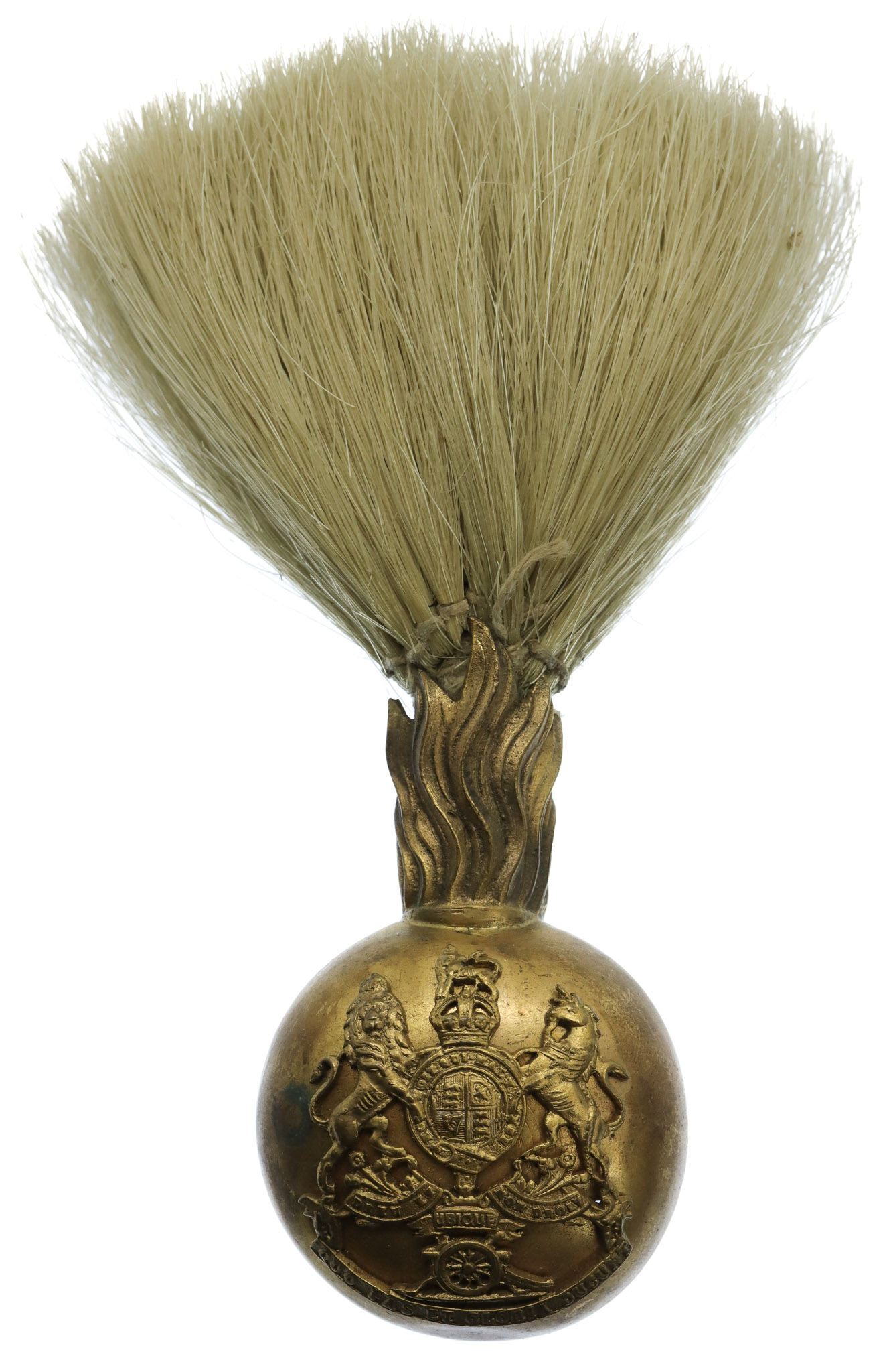 Royal Artillery Officer's Busby Plume Holder Badge with Plume - King's Crown