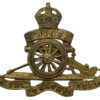Royal Artillery Officer's Gilt Cap Badge - King's Crown
