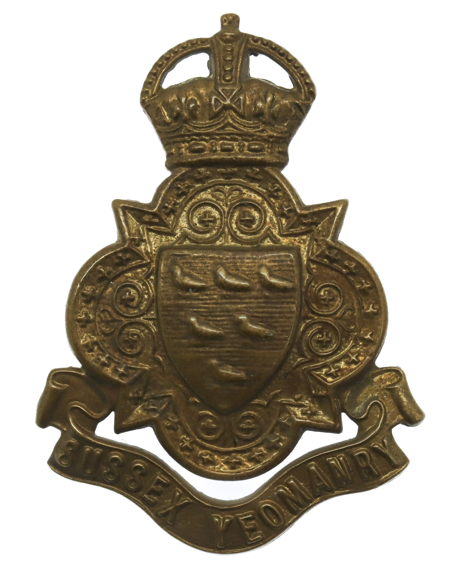 Sussex Yeomanry Cap Badge - King's Crown