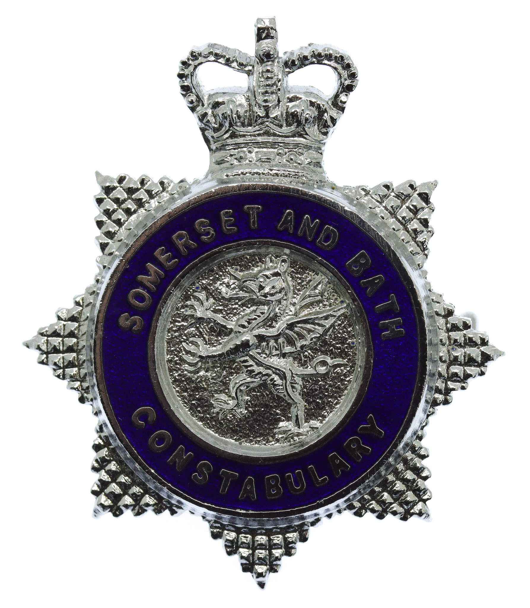Somerset and Bath Constabulary Senior Officer's Enamelled Cap Badge - Queen's Crown