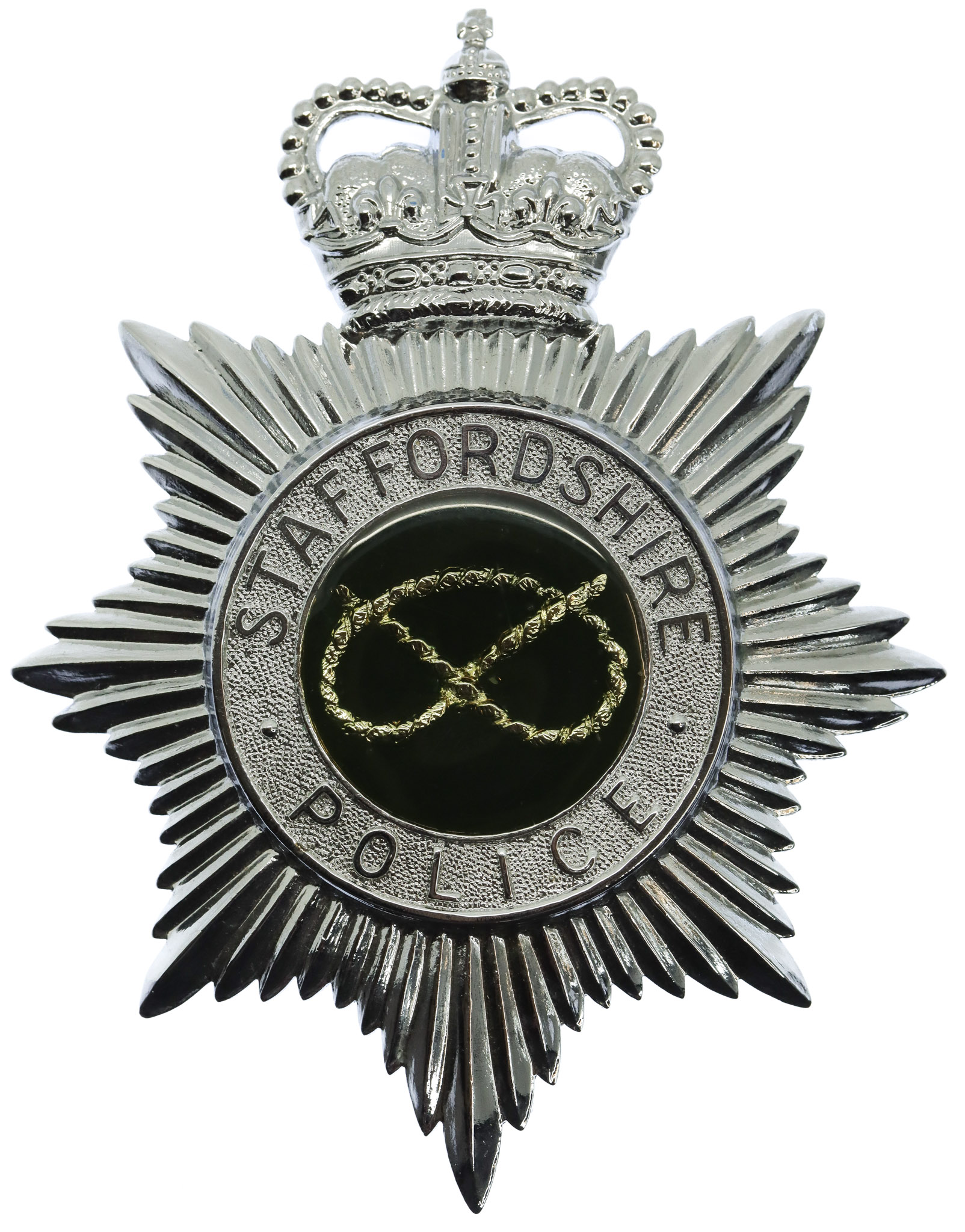 Staffordshire Police Enamelled Helmet Plate - Queen's Crown
