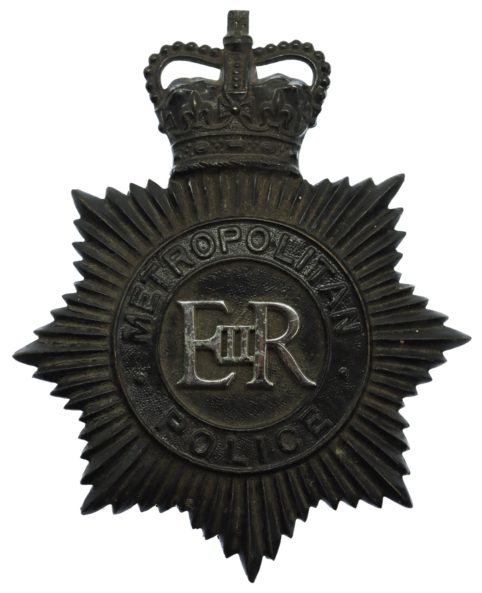 Metropolitan Police Night Helmet Plate - Queen's Crown