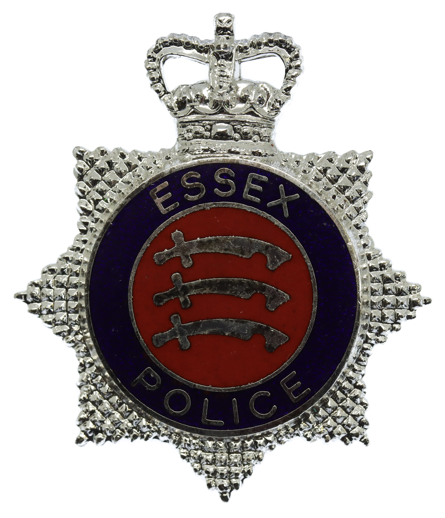 Essex Police Senior Officer's Enamelled Cap Badge - Queen's Crown
