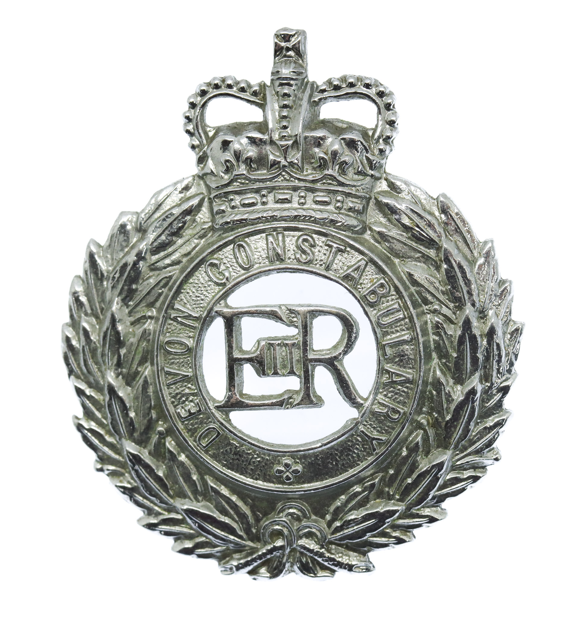 Devon Constabulary Wreath Cap Badge - Queen's Crown