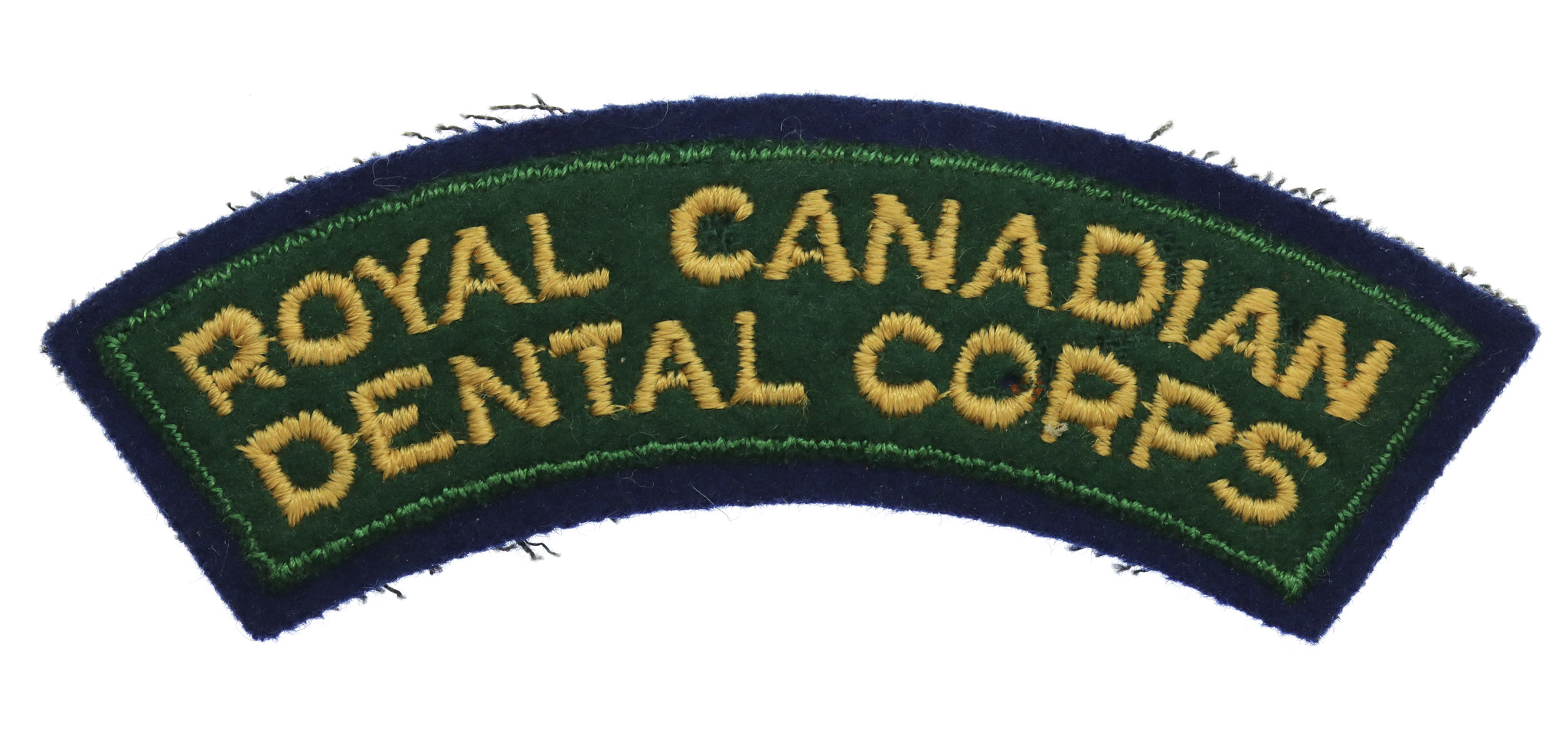 Royal Canadian Dental Corps (ROYAL CANADIAN/DENTAL CORPS) Cloth Shoulder Title