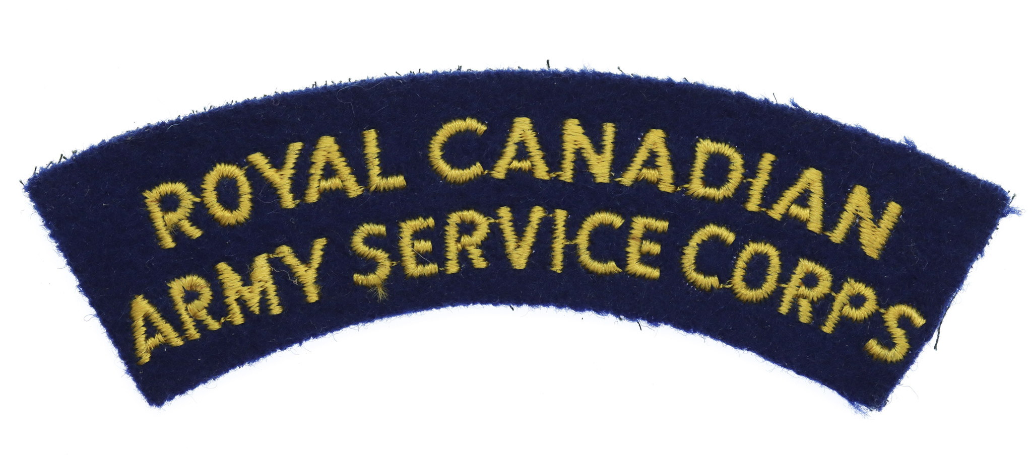 Royal Canadian Army Service Corps (ROYAL CANADIAN/ARMY SERVICE CORPS) Cloth Shoulder Title