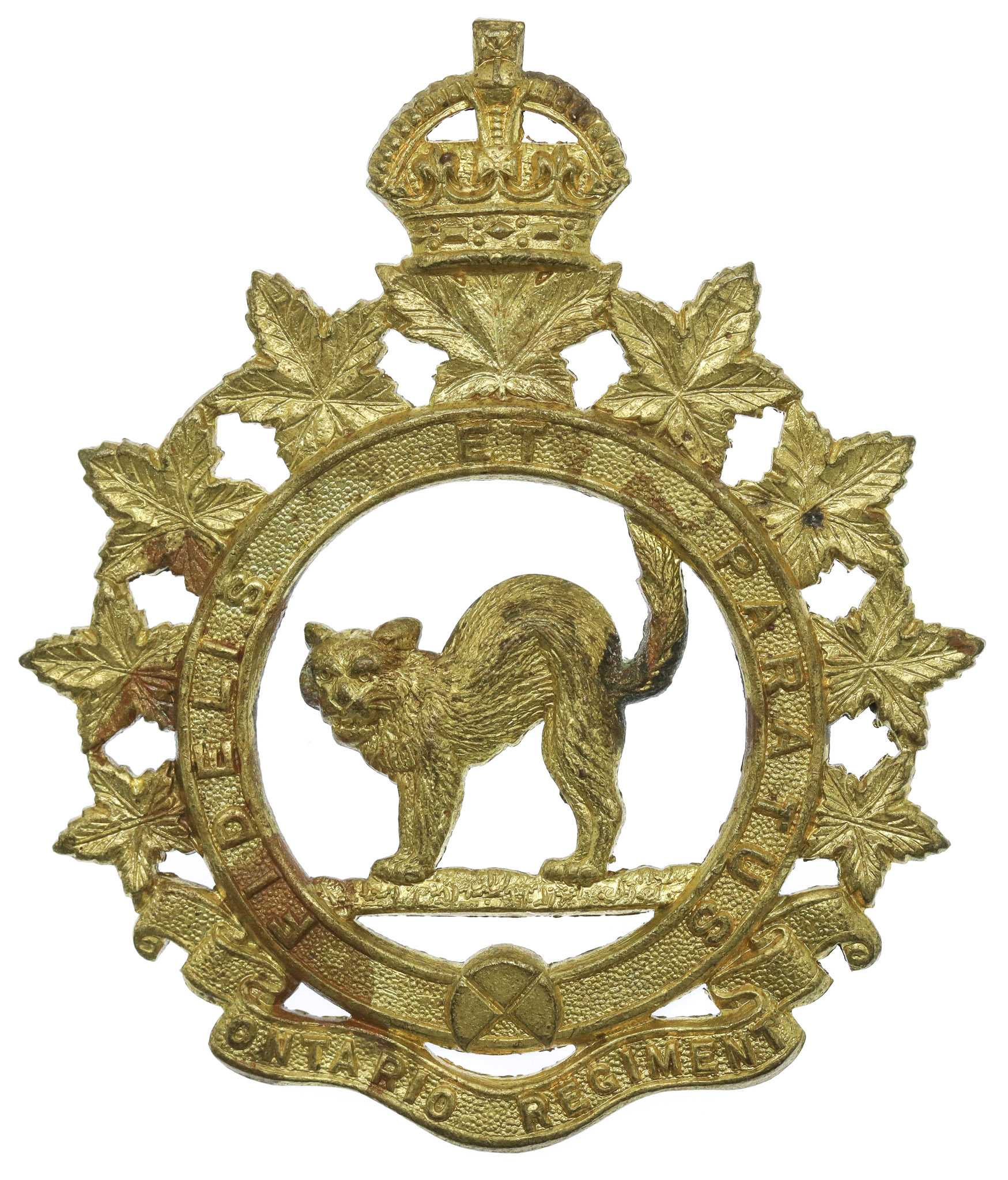 Canadian Ontario Regiment Cap Badge - King's Crown