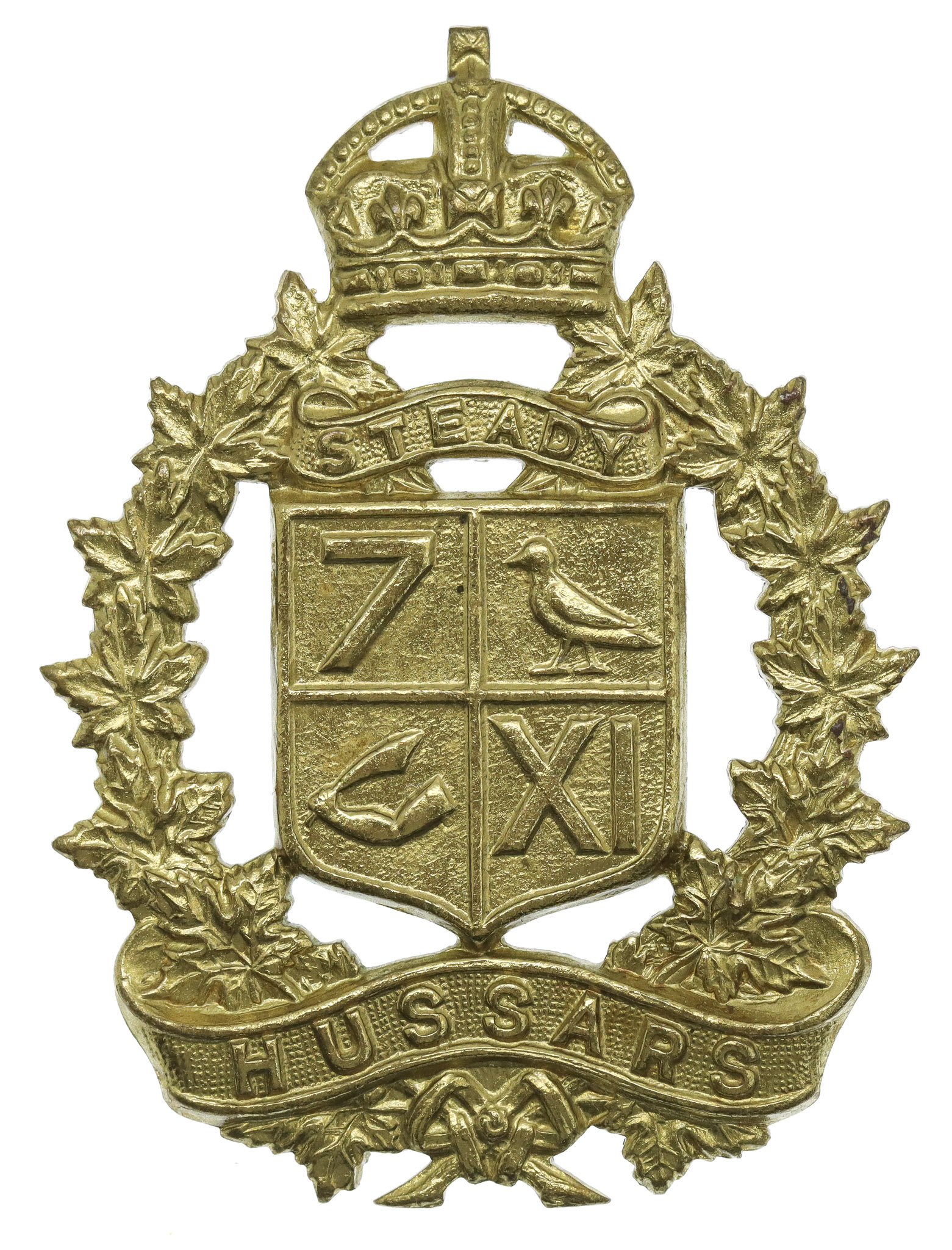 Canadian 7th/11th Hussars Cap Badge - King's Crown